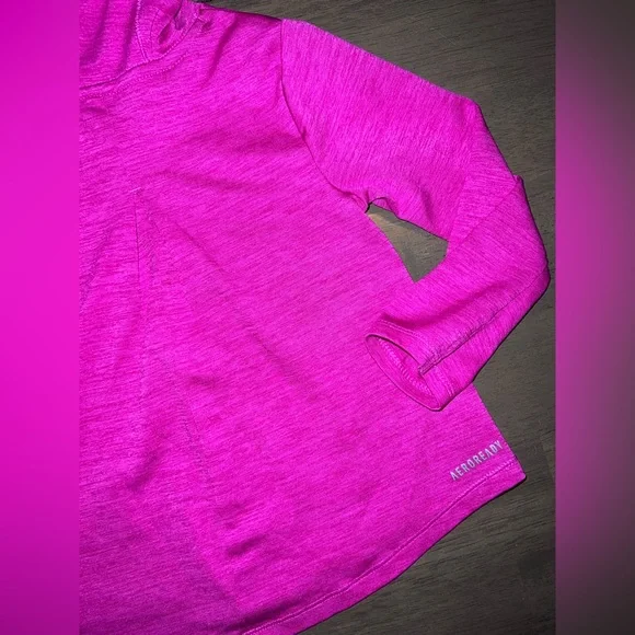 Girls Dark Pink Adidas Long Sleeve Hooded Shirt Size 2t - Picture 5 of 8